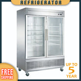 MPR-49G Glass Door Reach-In Refrigerator, 55"*32"*82", 2-Year labor & Parts 5-Year compressor